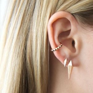 Luv AJ Large Rose Gold Spike Stud Earrings